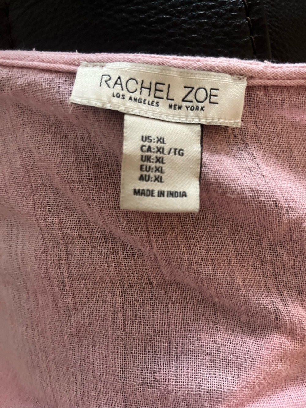 Rachel Zoe Boho Pink Embroidered Flared Sleeves Linen Top Sz XL - Picture 9 of 9